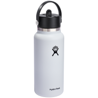Hydro Flask 32oz Wide Mouth Flex Straw Cap Water Bottle 2024 in White