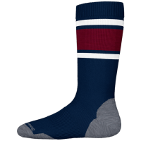 Kid's Smartwool Wintersport Full Cushion Stripe OTC Socks 2025 in Blue size Medium | Nylon/Wool/Elastane