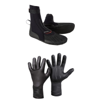 O'Neill 3mm Heat Round Toe Wetsuit Boots 2024 - 5 Package (5) + L Gloves in Black size 5/L | Rubber/Neoprene