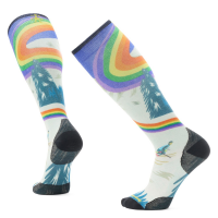 Smartwool Zero Cushion Rainbow Trails Print OTC Socks 2025 in Blue size Large | Nylon/Wool/Elastane