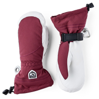 Women's Hestra Heli Mittens 2026 in Red | Leather/Polyester