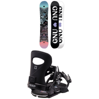 Women's GNU Asym Ladies Choice C2X Snowboard 2024 - 139.5 Package (139.5 cm) + L Womens in Black size 139.5/L | Nylon/Aluminum