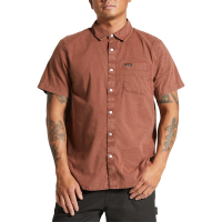 Brixton Charter Sol Wash Short-Sleeve Shirt Men's 2024 in Red size X-Large | Cotton/Elastane/Polyester