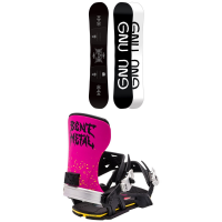 GNU Riders Choice Asym C2X Snowboard 2024 - 159.5 Package (159.5 cm) + L Mens | Aluminum in Black size 159.5/L | Aluminum/Polyester