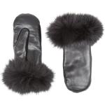 Mitchies Matchings Fur Trim Leather Womens Mitten 2022