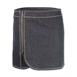 Purnell Herringbone Wool Zip Skirt