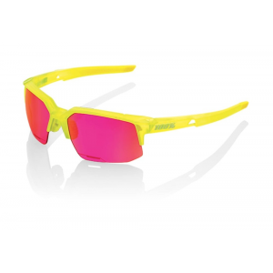 100% | Speedcoupe Cycling Sunglasses Men's In Acidulous W/purple Multi Mirror Lens | Rubber