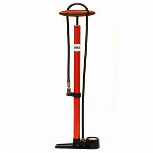 Silca | Pista Floor Pump | Red | Steel Barrel | Red | Gauge