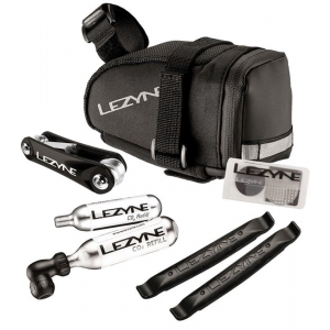 Lezyne | M-Caddy Co2 Repair Kit Seat Bag | Black | Medium, Twin Speed Co2 Repair Kit