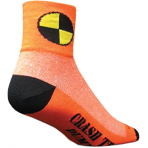 Sock Guy | Crash Test Dummy Cycling Socks Men's | Size Large/extra Large In Orange | Nylon