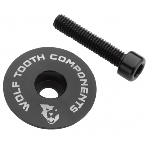 Wolf Tooth Components | Ultralight Stem Cap And Bolt | Black | 1 1/8"