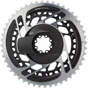 Sram | Quarq Red Axs Power Meter 2X Chainring Set | Polar Grey | 46T/33T, 12Spd, 8 Bolt | Aluminum