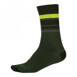 Endura | Baabaa Merino Stripe Sock Men's | Size Large/extra Large In Forest Green