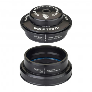 Wolf Tooth Components | Zs44/ec49 Geoshift Performance Angle Headset | Black | Zs44/ec49, Long