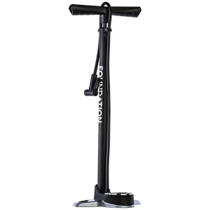 Foundation | Hi-Pressure Steel Floor Pump Black | Rubber