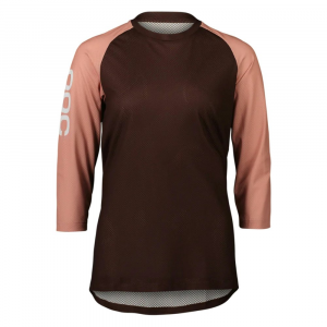 Poc | Women's Mtb Pure 3/4 Jersey | Size Extra Small In Axinite Brown/rock Salt | Polyester