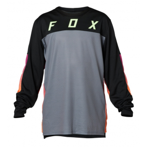 Fox Apparel | Youth Defend Ls Jersey Race Men's | Size Large In Black | Polyester