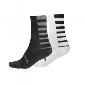 Endura | Coolmax(R) Stripe Socks (Twin Pack) Men's | Size Small/medium In Black