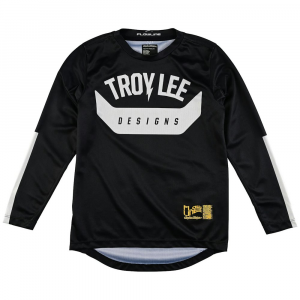 Troy Lee Designs | Youth Ls Flowline Jersey Men's | Size Large In Aircore Black