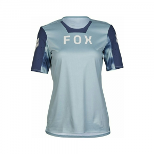 Fox Apparel | Women's Defend Short Sleeve Taunt Jersey | Size Medium In Gun Metal | Polyester