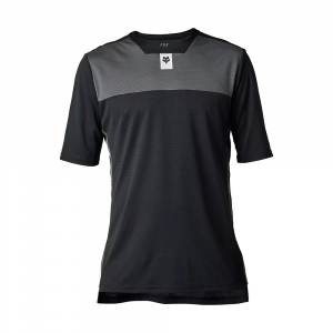 Fox Apparel | Youth Defend Short Sleeve Jersey Men's | Size Small In Black | Polyester/elastane