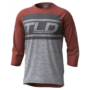 Troy Lee Designs | Ruckus 3/4 Jersey Men's | Size Small In Bars/red Clay/gray Heather | 100% Polyester