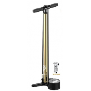 Lezyne | 18K Digital Drive W/ Prest Pro Head Pump 18K | Gold | Plated Barrel Floor Pump, Ltd Edt