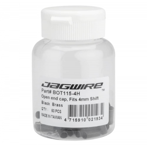 Jagwire | End Caps | Black | 4.0Mm, 50/bottle, Open Brass | Rubber