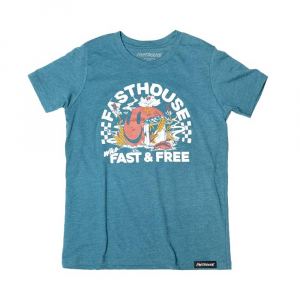 Fasthouse | Girl's Wild One Ss T-Shirt | Size Medium In Heather Teal | 100% Cotton