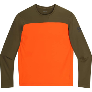 Outdoor Research | Men's Freewheel Long Sleeve Jersey | Size Medium In Dark Olive/willow Heather | Spandex/polyester