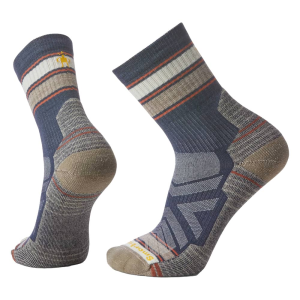 Smartwool | Hike Light Cushion Striped Mid Crew Socks Men's | Size Medium In Taupe-Natural Marl | Nylon
