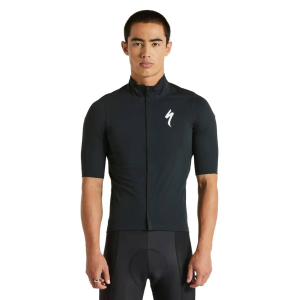 Specialized | Men's Sl Pro Short Sleeve Rain Jersey | Size Small In Black | 100% Polyester