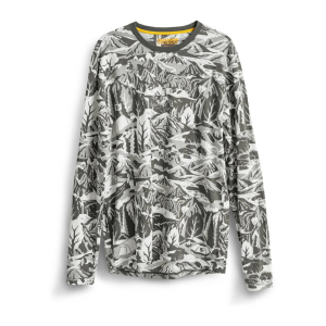 Specialized | Men's Fjallraven Cotton Caliswe Long Sleeve T-Shirt | Size Large In Basalt/eggshel | 100% Cotton