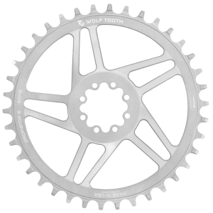Wolf Tooth Components | Direct Mount 8-Bolt Chainring | Raw Silver | Sram 8-Bolt 42T | Aluminum