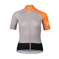 Poc | Essential Road Women's Jersey | Size Large In Granite Grey/zink Orange | Polyester