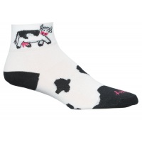 Sock Guy | Cow Women's Cycling Socks | Size Small/Medium in White