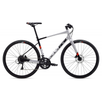 Marin Bikes | Fairfax 3 Bike 2021 | Satin Silver/Gloss Black/Red | Large
