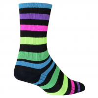 Sock Guy | 6" Sgx Night Bright Socks Men's | Size Large/Extra Large in Multi Stripe