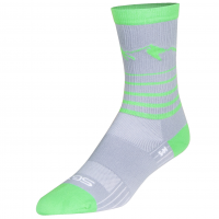 Sock Guy | SGX 6" Peaks Socks Men's | Size Small/Medium in Neon Green/Grey