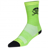 Sock Guy | Rated ARR 6" Wool Crew Socks Men's | Size Small/Medium in Neon Green/Black
