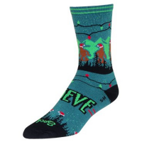 Sock Guy | Santa Squatch Socks Men's | Size Small/Medium in Blue/Black/Lime