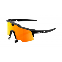 100% | Speedcraft Air Sunglasses Men's in Soft Tact Black/HiPER Red Mirror