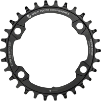 Wolf Tooth Components | 96Bcd Chainrings For Xt M8000 38T, 96 Asymmetric Bcd, 4-Bolt, Drop-Stop, Xt M8000 And Slx M7000, Black | Aluminum