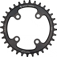 Wolf Tooth Components | 76 BCD Chainring 30t, 76 BCD, 4-Bolt, Drop-Stop, SRAM 76 BCD and Specialized Stout, Blk | Aluminum
