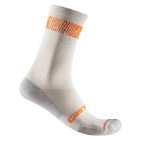 Castelli | Unlimited 18 Sock Men's | Size Small/medium In Silver Moon/orange Rust
