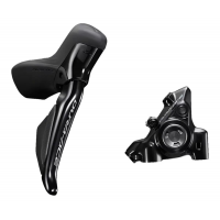Shimano | Dura-Ace R9270 Di2 Shift Lever and Caliper Left/Front, 2x12-Speed, Flat Mount, Black