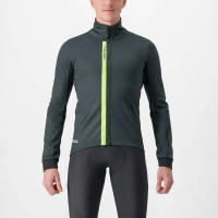 Castelli | Entrata Jacket Men's | Size Large In Rover Green/yellow Fluo/light Black