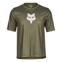 Fox Apparel | Youth Ranger Short Sleeve Jersey Men's | Size Medium In Olive Green | 100% Polyester