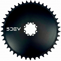 5Dev | Aero Road/gravel Chainring | Black | 52T | Aluminum