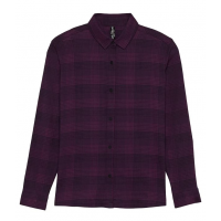 Fox Apparel | W Survivalist Stretch Flannel Women's | Size Large In Dark Purple | Spandex